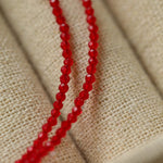 Mini Golden Rice Red Spinel Beaded Choker Necklace gembea jewelry