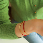 Mini Golden Rice Red Spinel Double Beaded Bracelet gembea jewelry