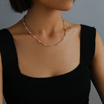 Mini Freshwater Pearl Golden Bean Beaded Necklace Gembea jewelry