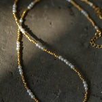Mini Freshwater Pearl Golden Bean Beaded Necklace Gembea jewelry