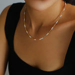 Mini Freshwater Pearl Golden Bean Beaded Necklace Gembea jewelry