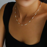 Mini Freshwater Pearl Golden Bean Beaded Necklace Gembea jewelry