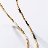 Mini Freshwater Pearl Golden Bean Beaded Necklace Gembea jewelry