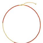 Mini Golden Rice Red Spinel Beaded Choker Necklace gembea jewelry