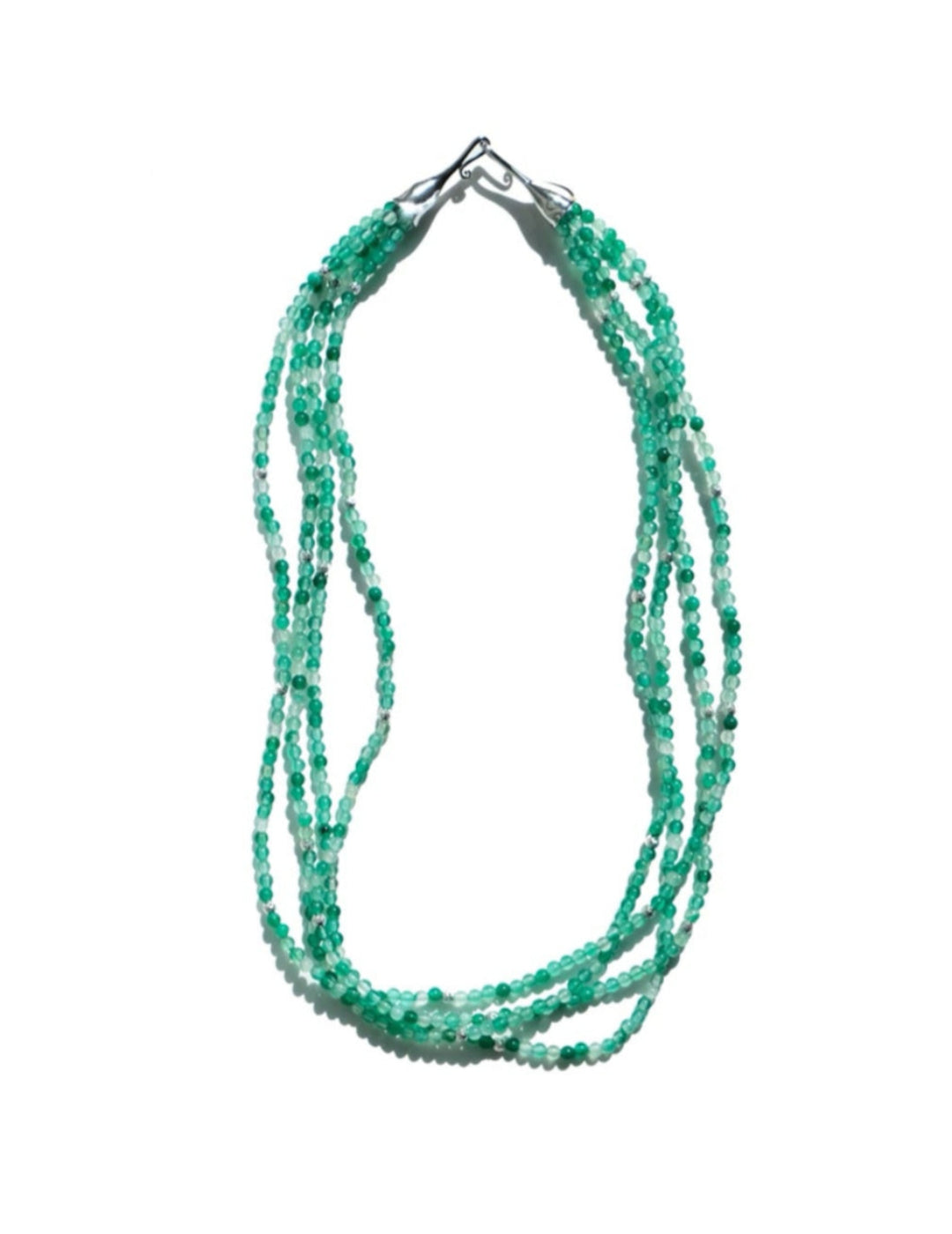 Mini Green Orange Agate Necklace gembea jewelry