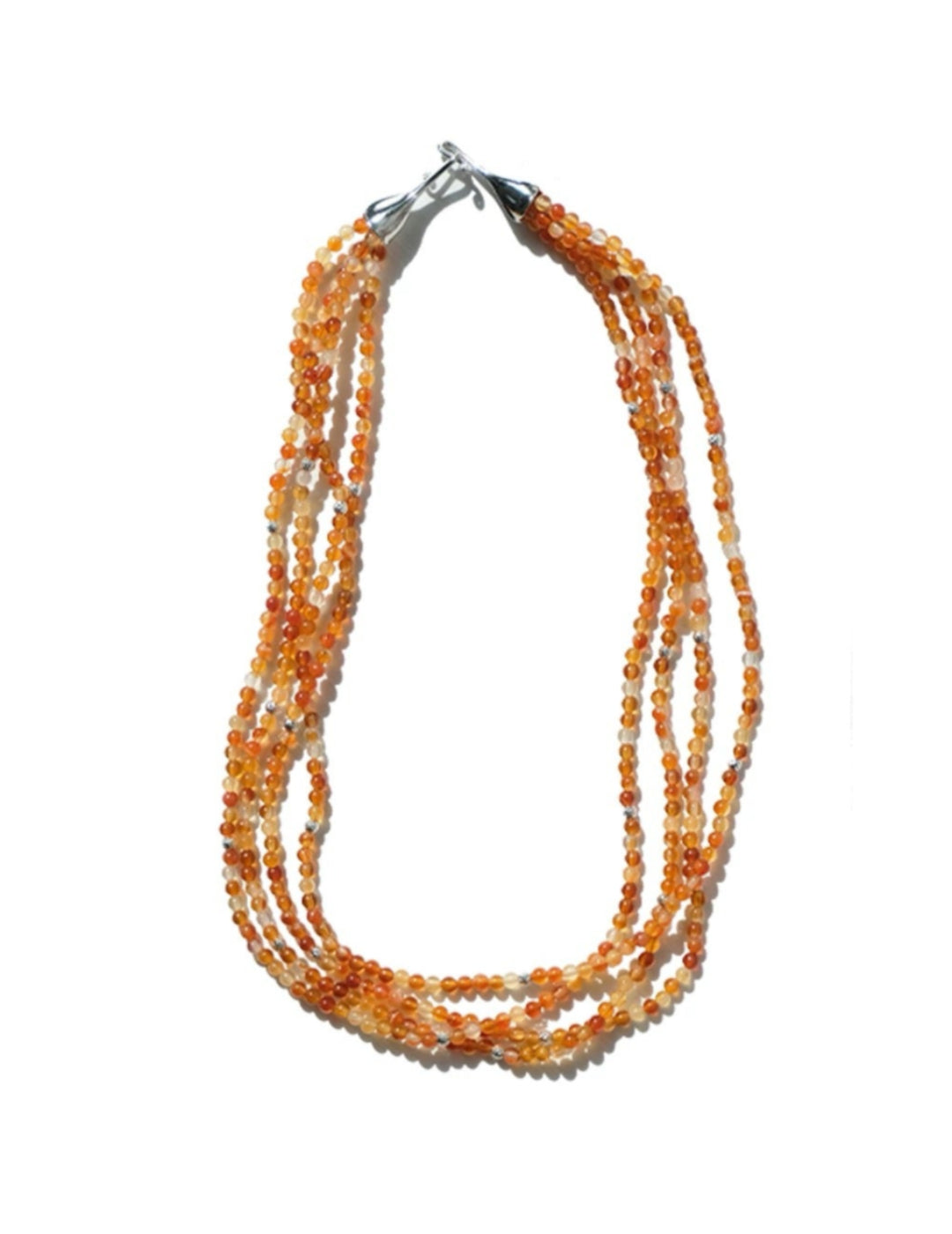 Mini Green Orange Agate Necklace gembea jewelry