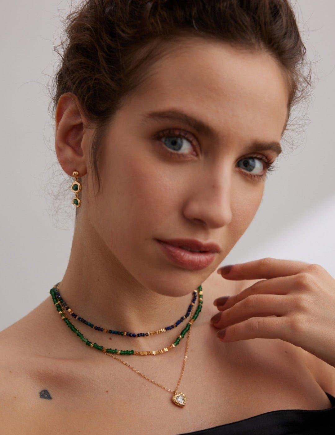 Synthetic Lapis Lazuli Gemstone Lucky Necklaces - Gembea Jewelry