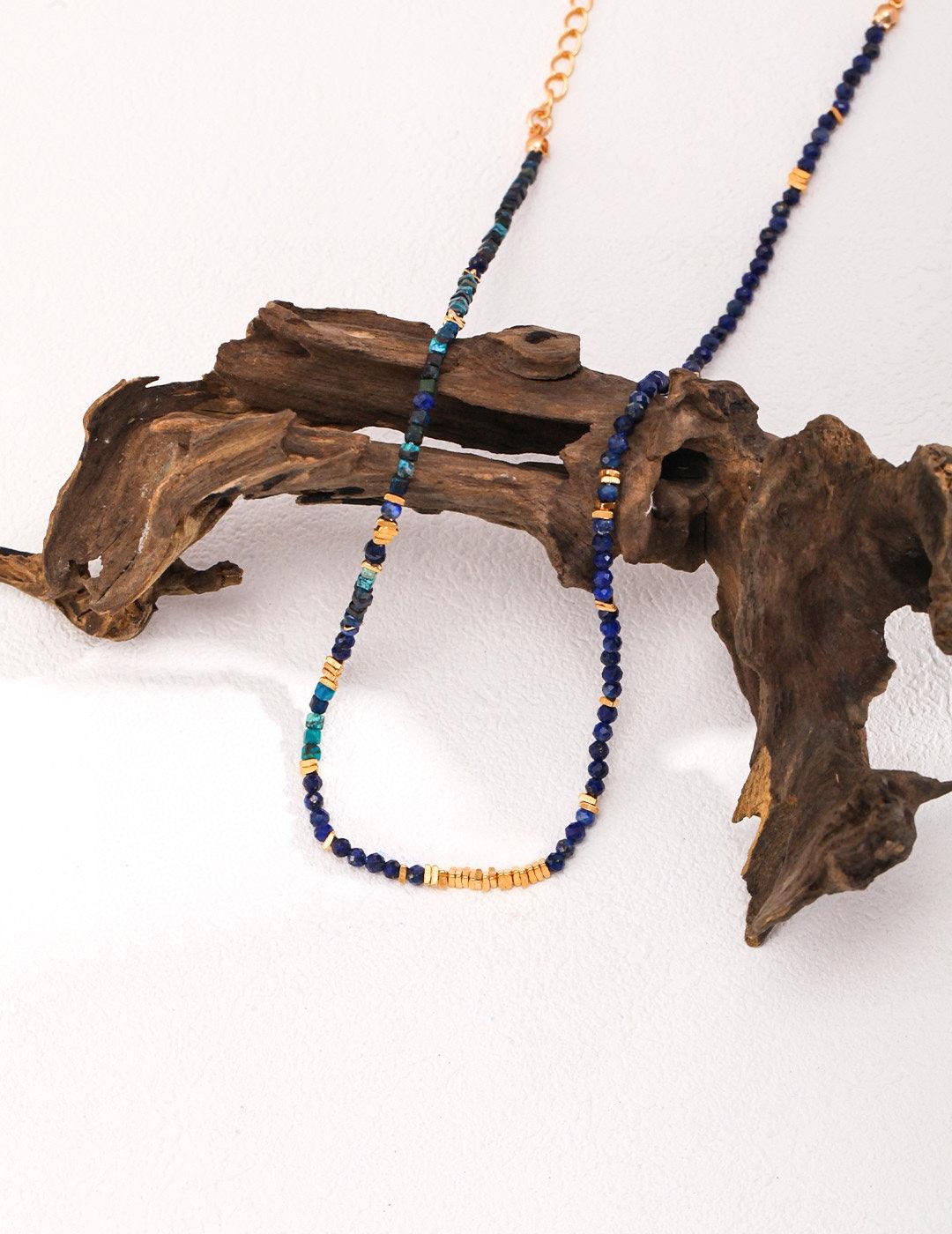 Synthetic Lapis Lazuli Gemstone Lucky Necklaces - Gembea Jewelry