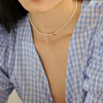Mini Pearl Beaded Collar Necklace-Gembea Jewelry
