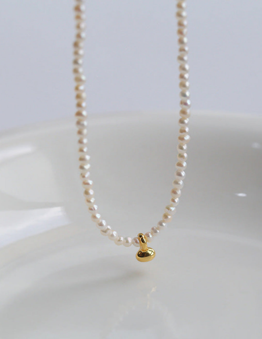 Mini Pearl Beaded Collar Necklace-Gembea Jewelry