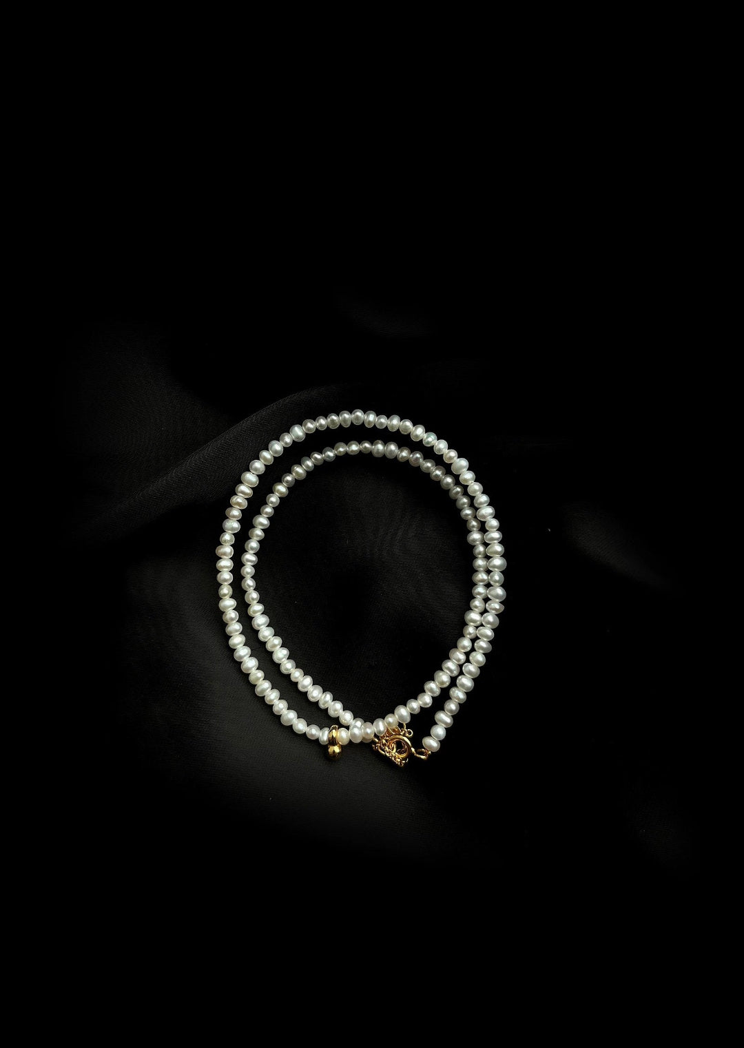 Mini Pearl Beaded Collar Necklace gembea jewelry