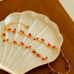 Mini Red Agate Cherry Necklace - Gembea Jewelry