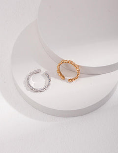 Minimal Fold Wear Small Love Sterling Silver Ring - Gembea Jewelry