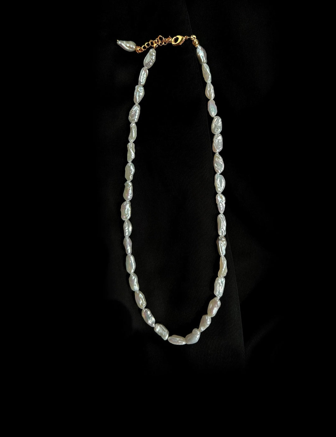 Minimalist Irregular Baroque Pearl Necklace gembea jewelry