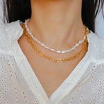 Minimalist Irregular Baroque Pearl Necklace gembea jewelry