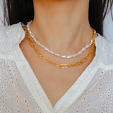 Minimalist Irregular Baroque Pearl Necklace gembea jewelry