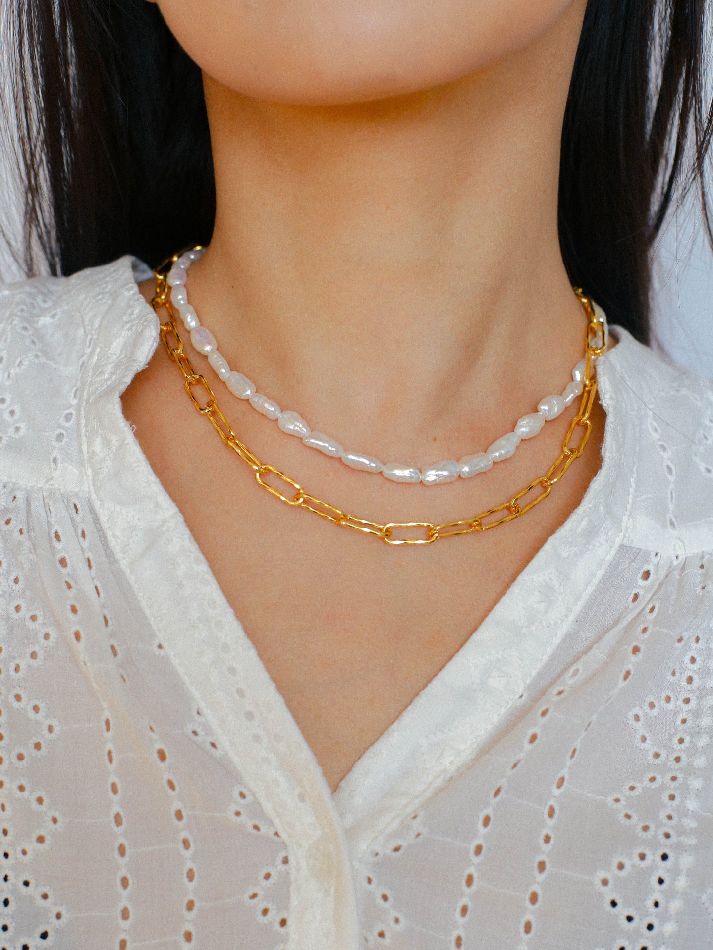 Minimalist Irregular Baroque Pearl Necklace gembea jewelry