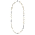 Minimalist Metallic Silver Bean Pearl Necklace gembea jewelry