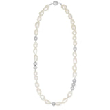 Minimalist Metallic Silver Bean Pearl Necklace gembea jewelry