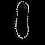 Minimalist Metallic Silver Bean Pearl Necklace gembea jewelry