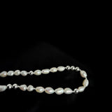 Minimalist Metallic Silver Bean Pearl Necklace gembea jewelry