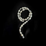 Minimalist Metallic Silver Bean Pearl Necklace gembea jewelry