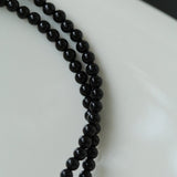 Minimalist Baroque Pearl Black Agate Beaded Necklace-Gembea Jewelry