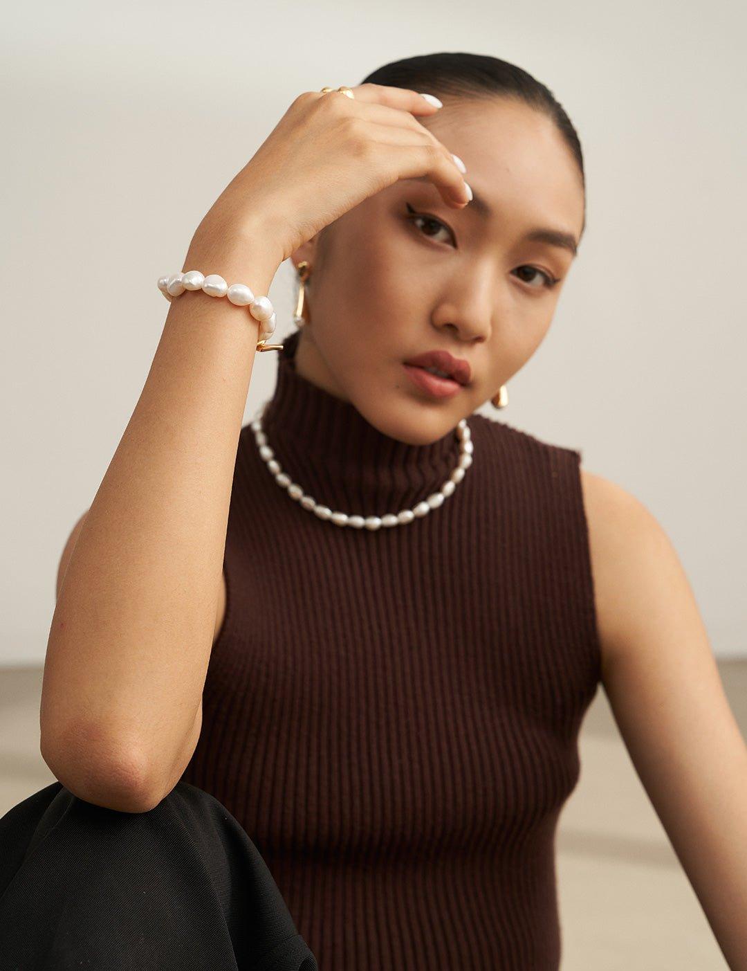 Minimalist Baroque Pearl Bracelets - Gembea Jewelry