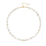 Minimalist Irregular Baroque Pearl Necklace gembea jewelry