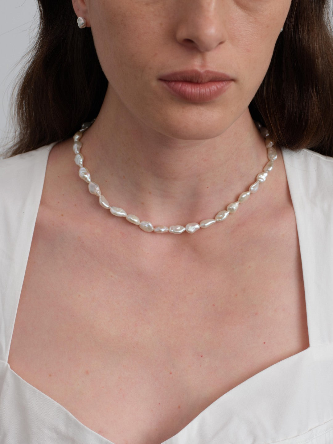 Minimalist Irregular Baroque Pearl Necklace gembea jewelry