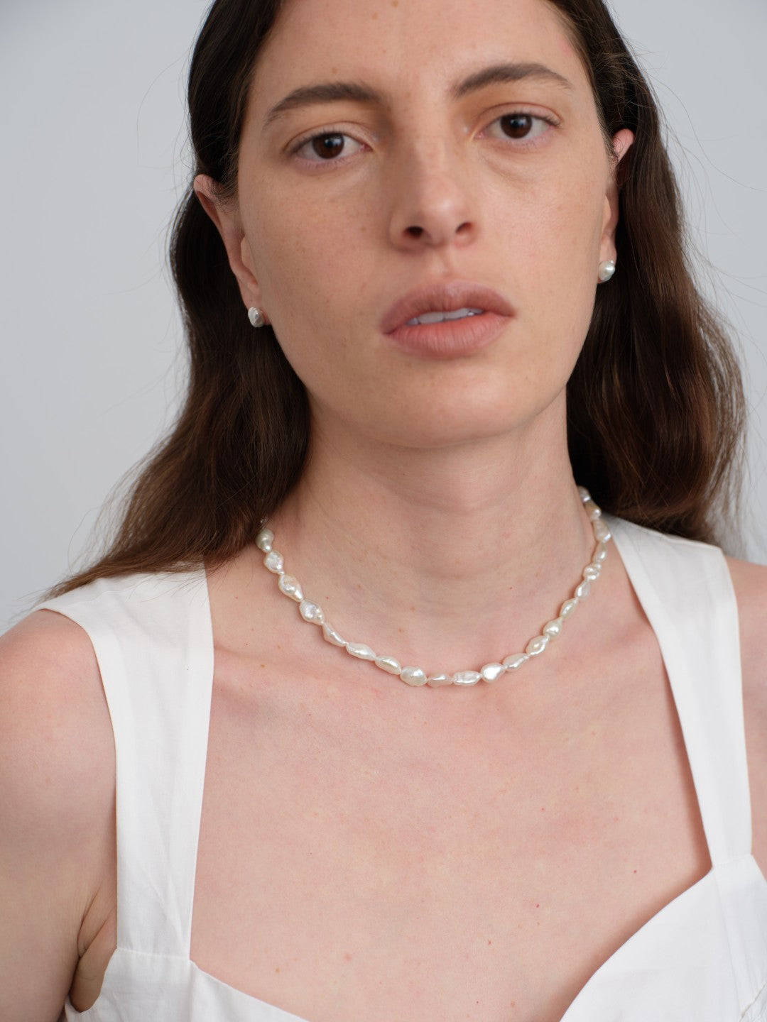 Minimalist Irregular Baroque Pearl Necklace gembea jewelry