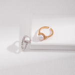 Minimalist Round Freshwater Pearl Rings - Gembea Jewelry