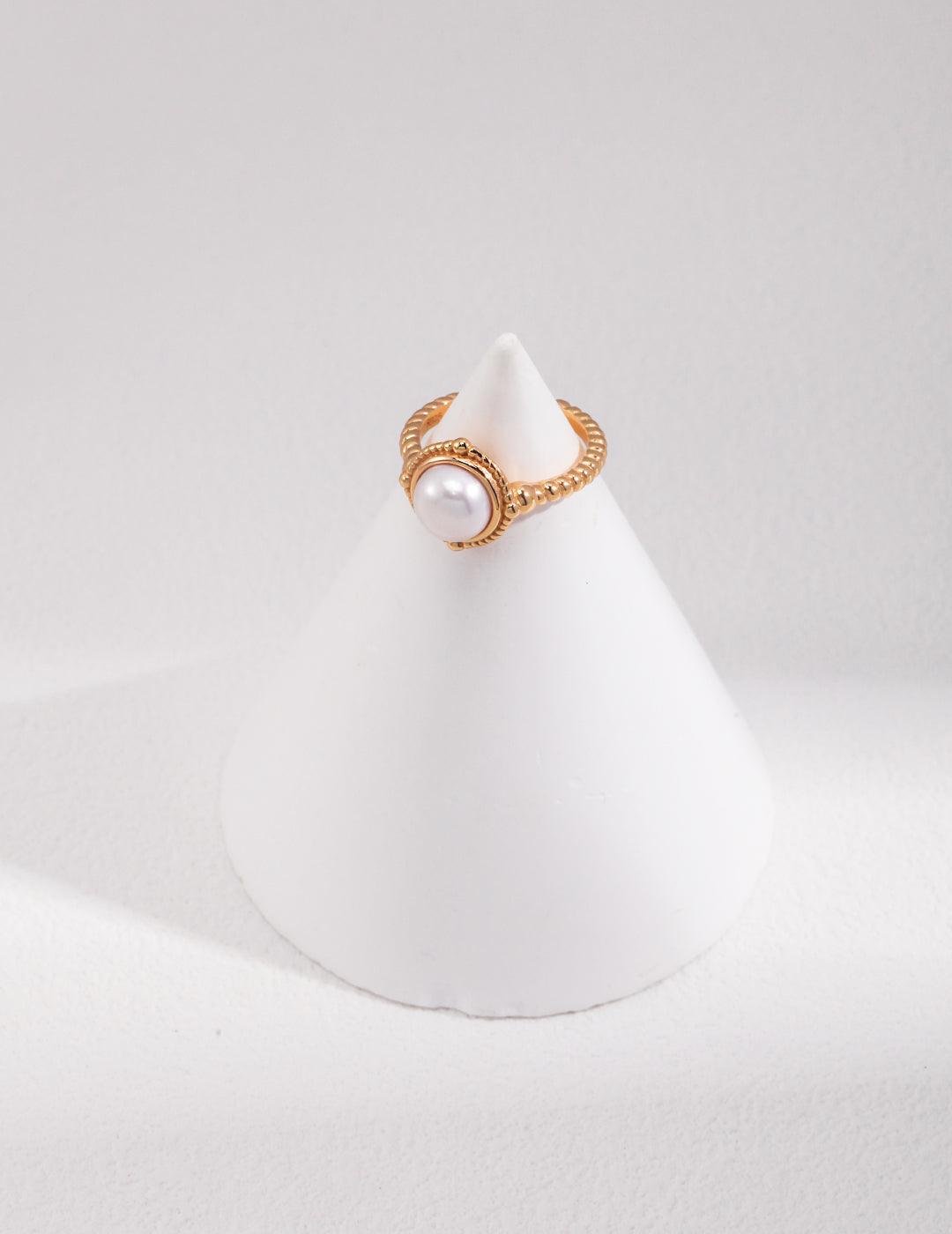 Minimalist Round Freshwater Pearl Rings - Gembea Jewelry