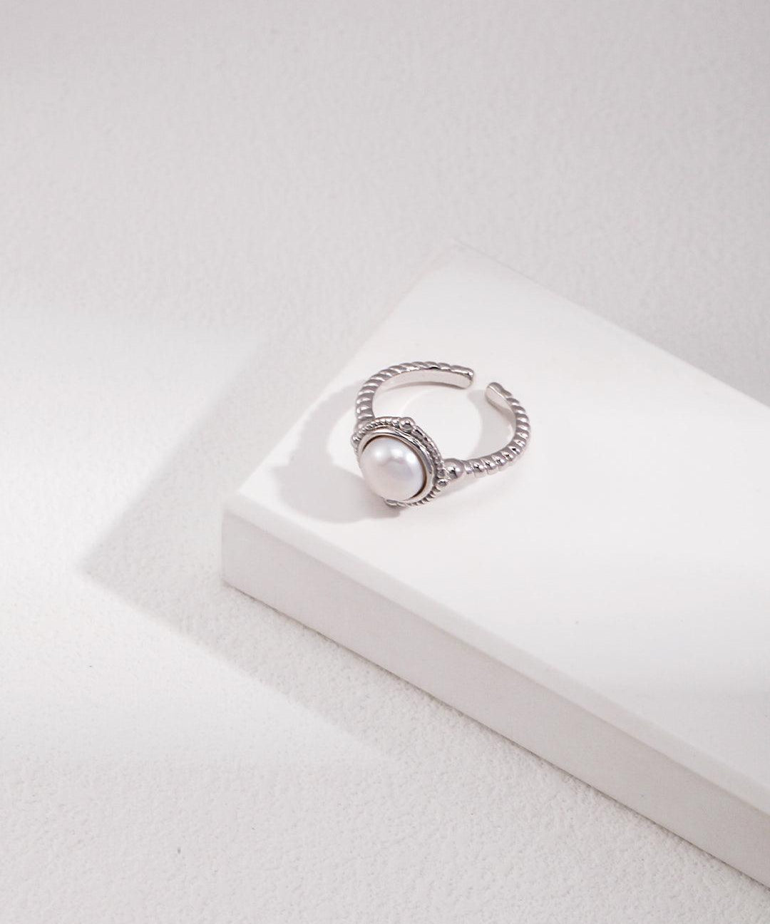 Minimalist Round Freshwater Pearl Rings - Gembea Jewelry