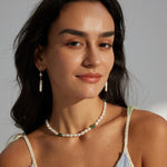 Minimalist Style Jasper Pearl Beaded Necklace - Gembea Jewelry