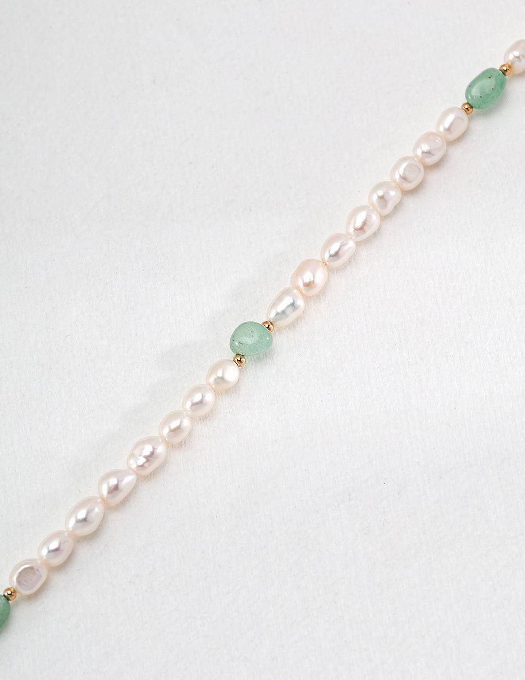 Minimalist Style Jasper Pearl Beaded Necklace - Gembea Jewelry