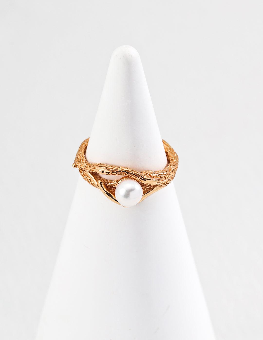 Minimalist Style Natural Freshwater Pearl Ring - Gembea Jewelry