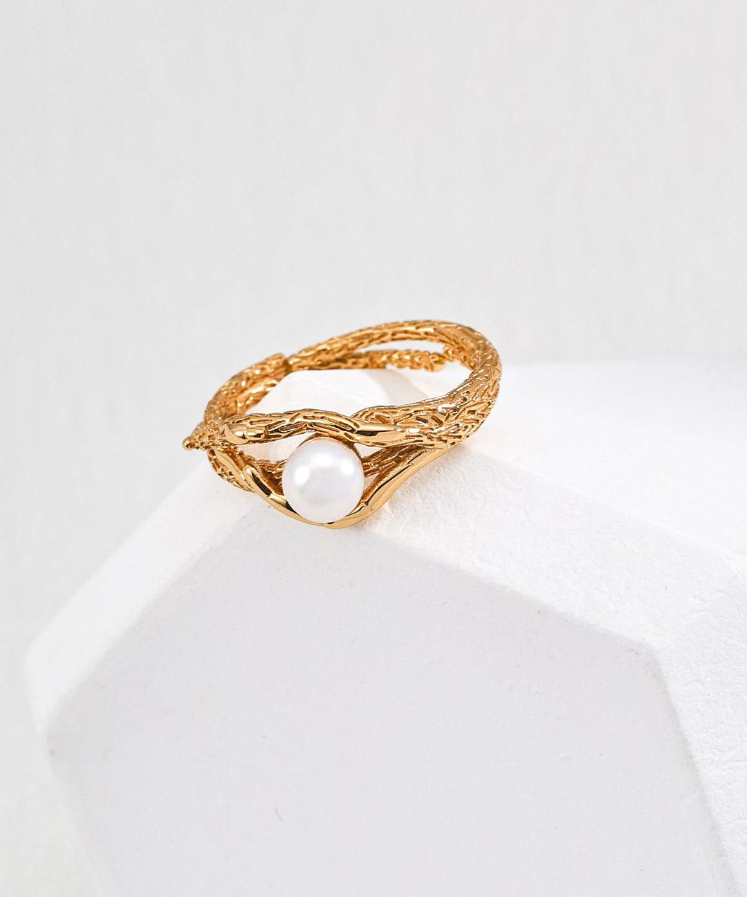 Minimalist Style Natural Freshwater Pearl Ring - Gembea Jewelry