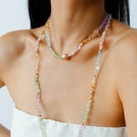 Mixed Gemstone Baroque Pearl Beaded Necklace gembea jewelry