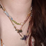 Mixed Gemstone Baroque Pearl Beaded Necklace  gembea jewelry