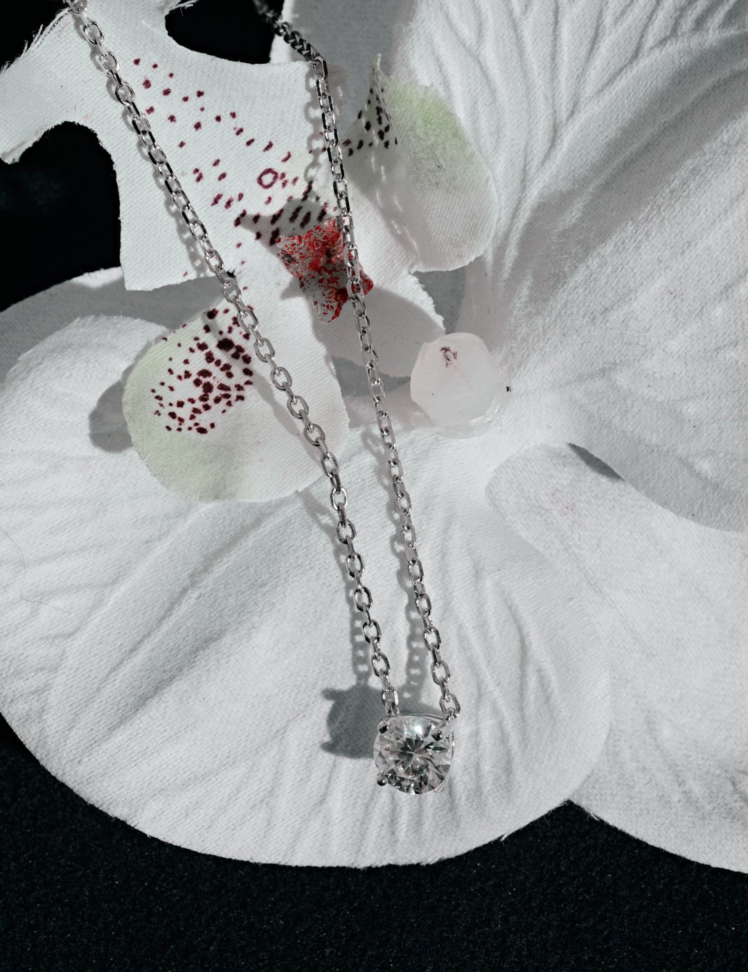 Moissanite Diamond Silver Chain Necklace gembea jewelry