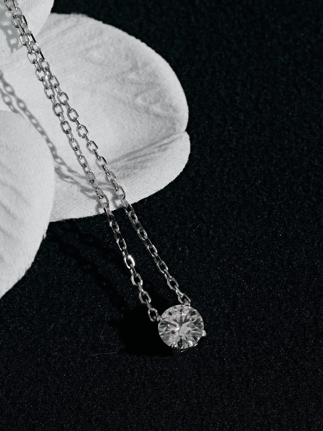 Moissanite Diamond Silver Chain Necklace gembea jewelry