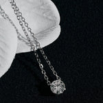 Moissanite Diamond Silver Chain Necklace gembea jewelry