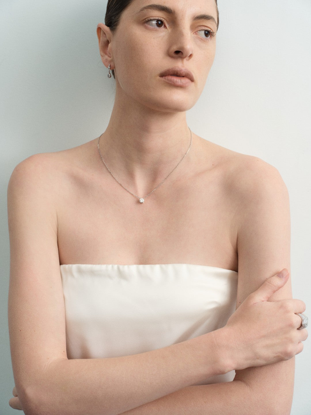 Moissanite Diamond Silver Chain Necklace gembea jewelry