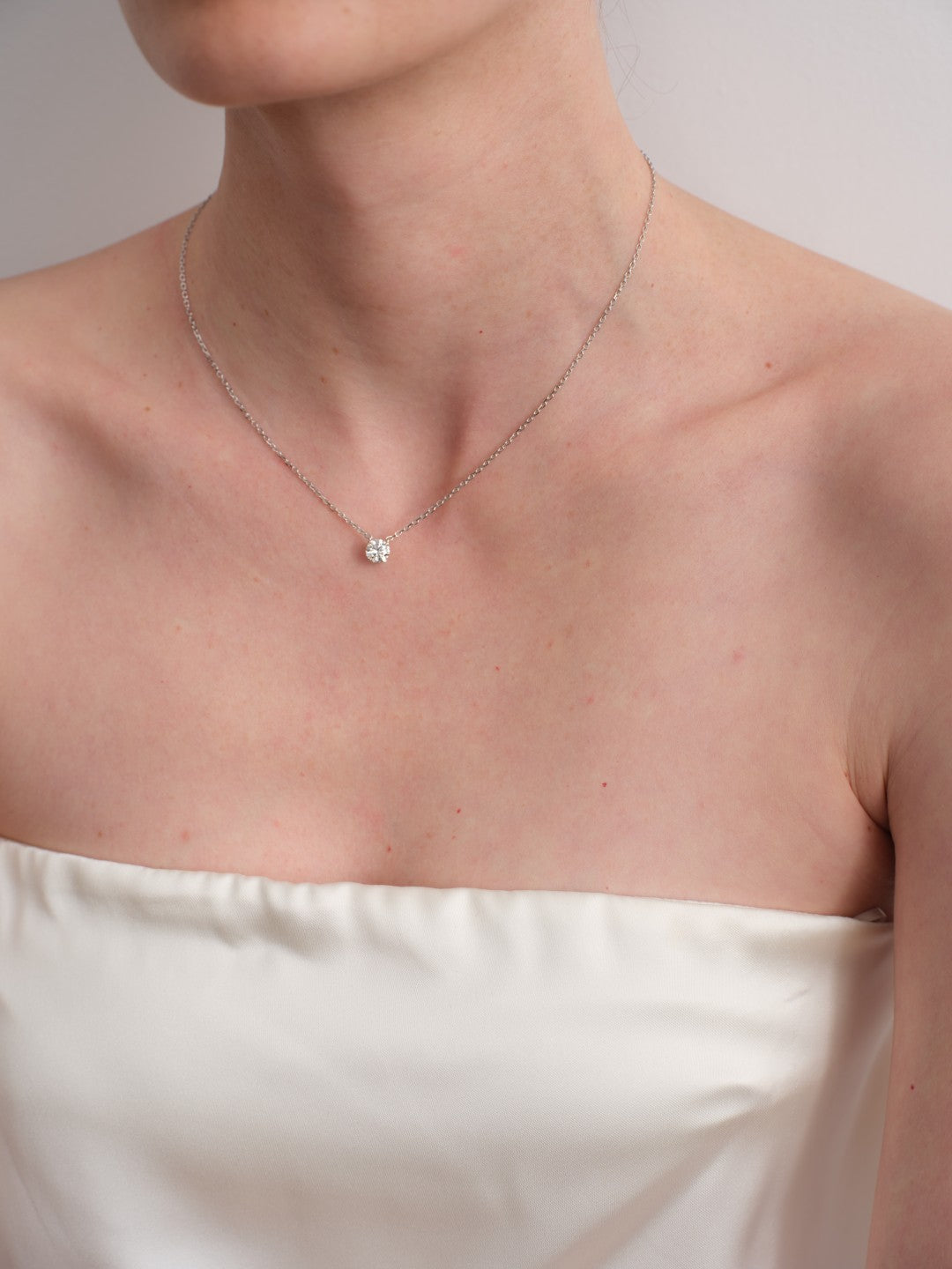 Moissanite Diamond Silver Chain Necklace gembea jewelry