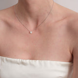 Moissanite Diamond Silver Chain Necklace gembea jewelry