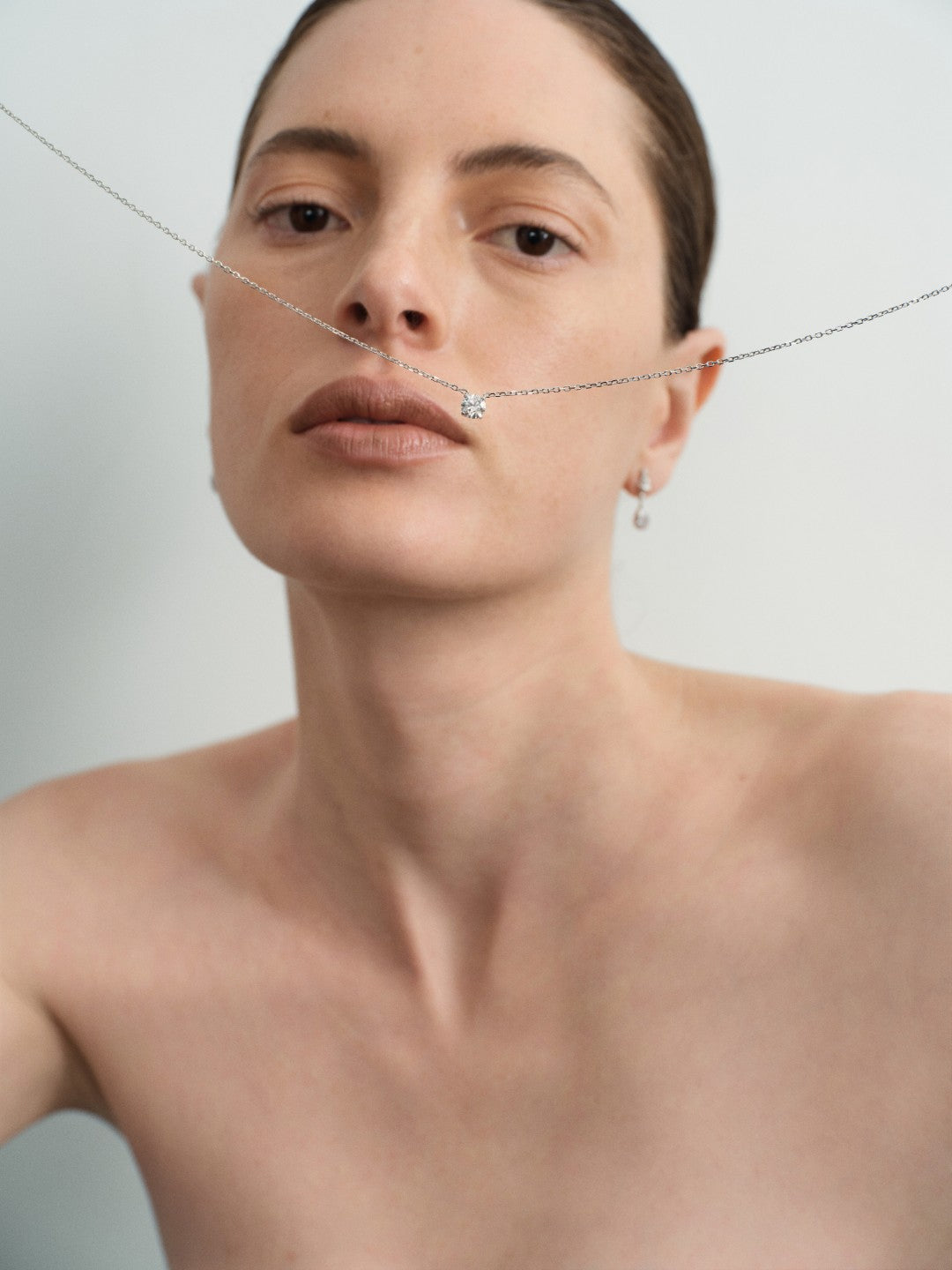 Moissanite Diamond Silver Chain Necklace gembea jewelry