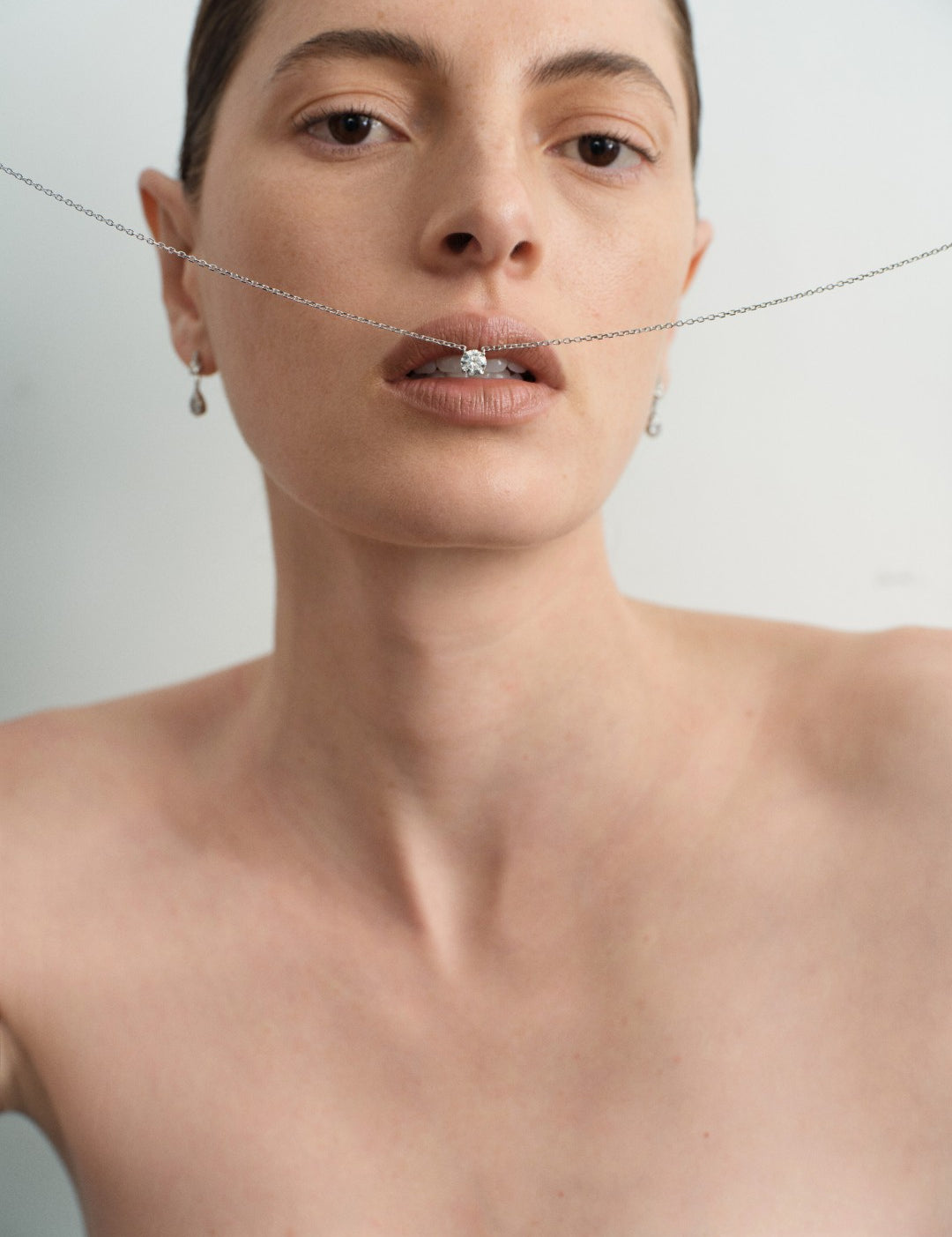 Moissanite Diamond Silver Chain Necklace gembea jewelry