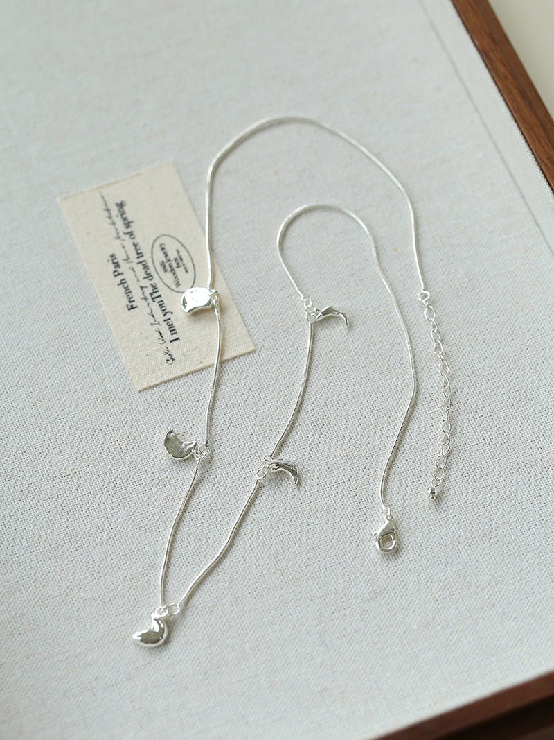 Moon Pendant Snake Chain Necklace gembea jewelry