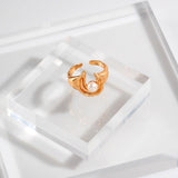 Moon shape Freshwater Pearl Open Ring - Gembea Jewelry